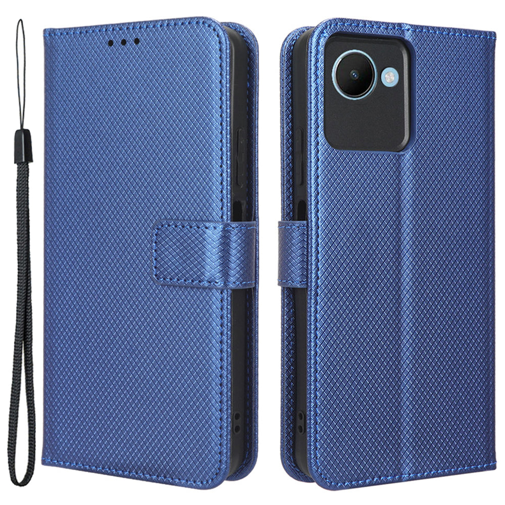 Anti-fald telefoncover til Realme C30 4G C30s 4G magnetisk lås diamant tekstur PU læder Anti-ridse Håndfrit stativ pung telefon etui Anti-fald telefoncover til Realme C30 4G C30s 4G magnetisk lås diamant tekstur PU læder Anti-ridse Håndfrit stativ pung telefon etui